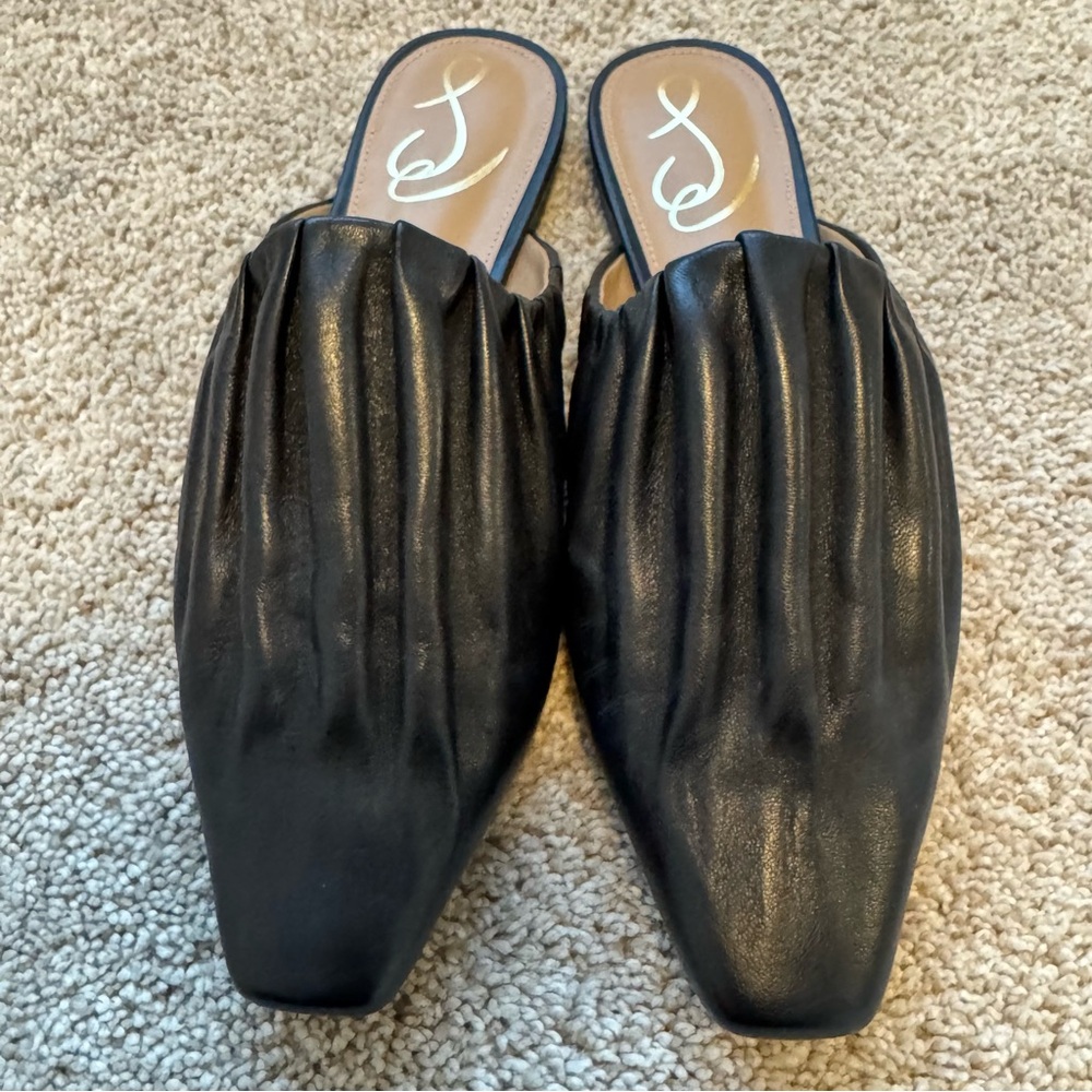 NEW Sam Edelman Cecilia Mule (Rouched Flat) Size 6.5 Black
